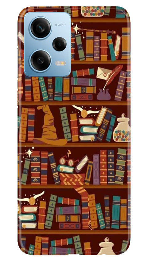 Book Shelf Mobile Back Case for Redmi Note 12 5G (Design - 348)