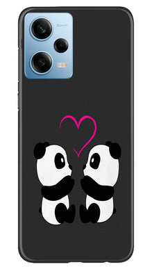 Panda Love Mobile Back Case for Redmi Note 12 5G (Design - 355)