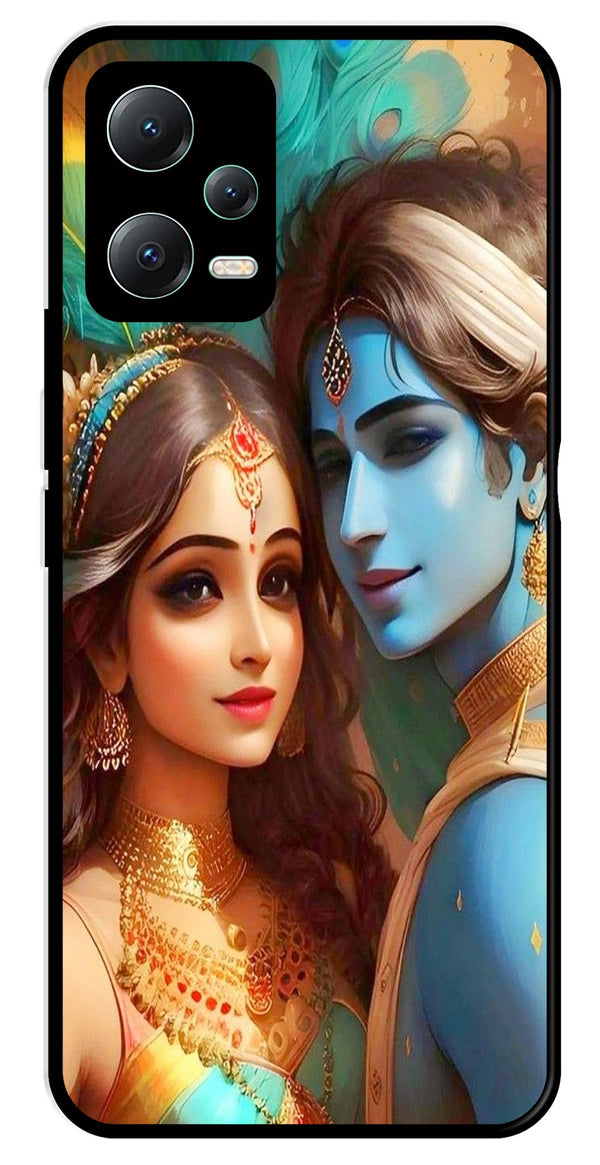 Lord Radha Krishna Metal Mobile Case for Redmi Note 12 5G   (Design No -01)