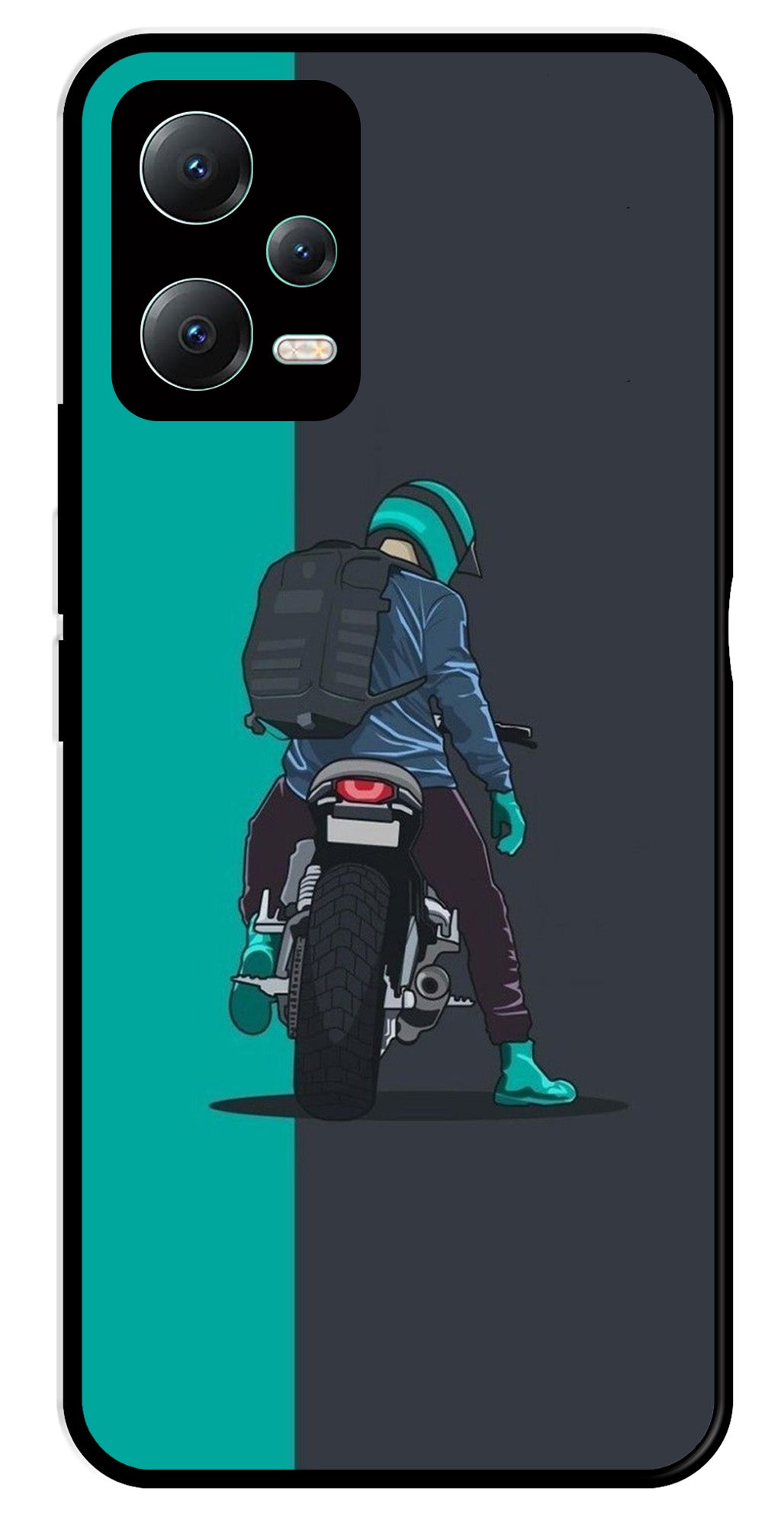 Bike Lover Metal Mobile Case for Redmi Note 12 Pro Plus 5G   (Design No -05)