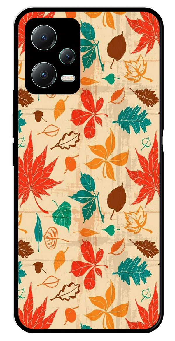 Leafs Design Metal Mobile Case for Redmi Note 12 Pro 5G   (Design No -14)