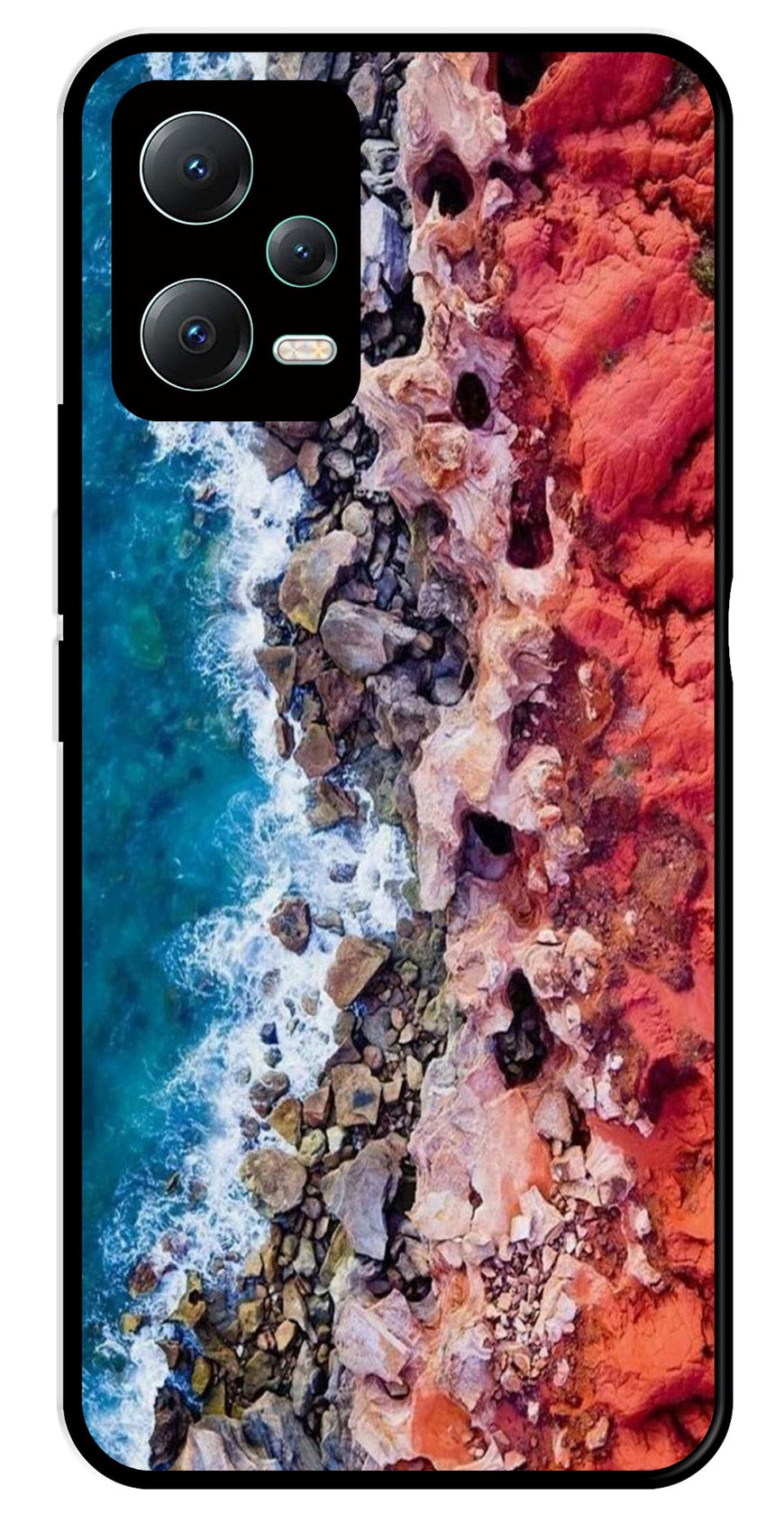 Sea Shore Metal Mobile Case for Redmi Note 12 Pro Plus 5G   (Design No -18)