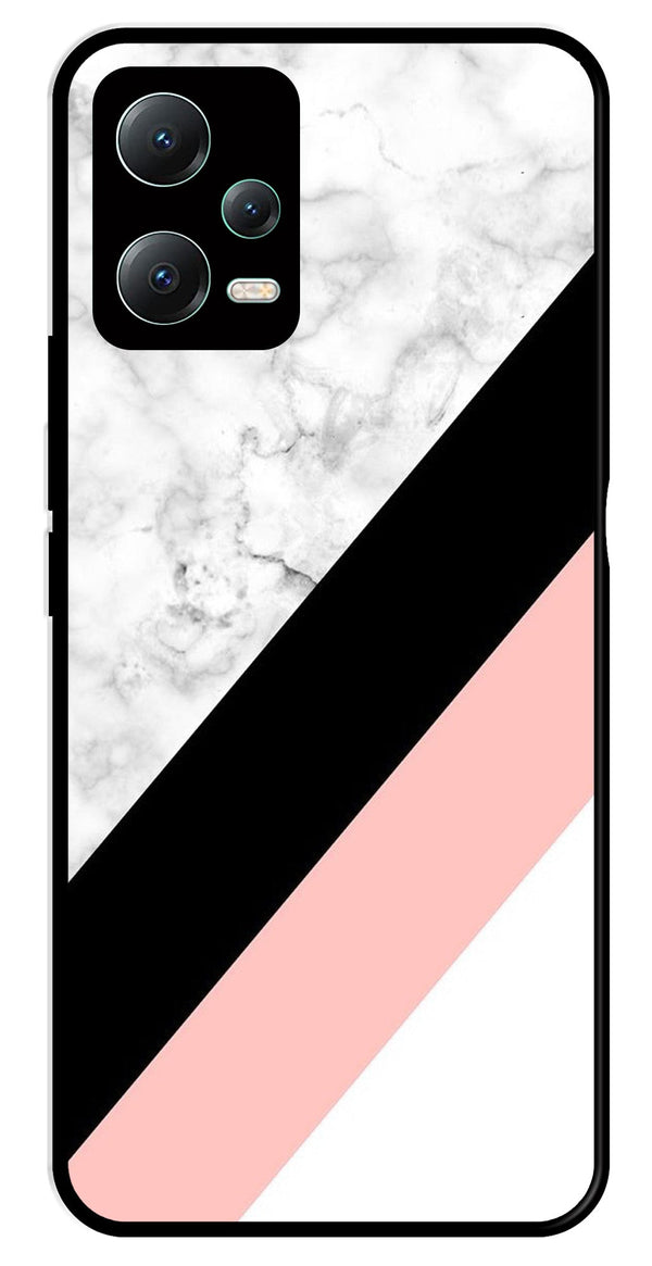 Marble Design Metal Mobile Case for Redmi Note 12 Pro 5G   (Design No -24)