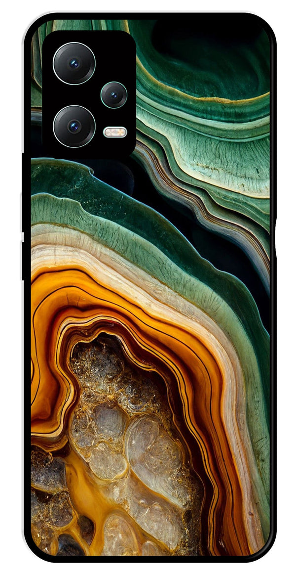 Marble Design Metal Mobile Case for Redmi Note 12 5G   (Design No -28)
