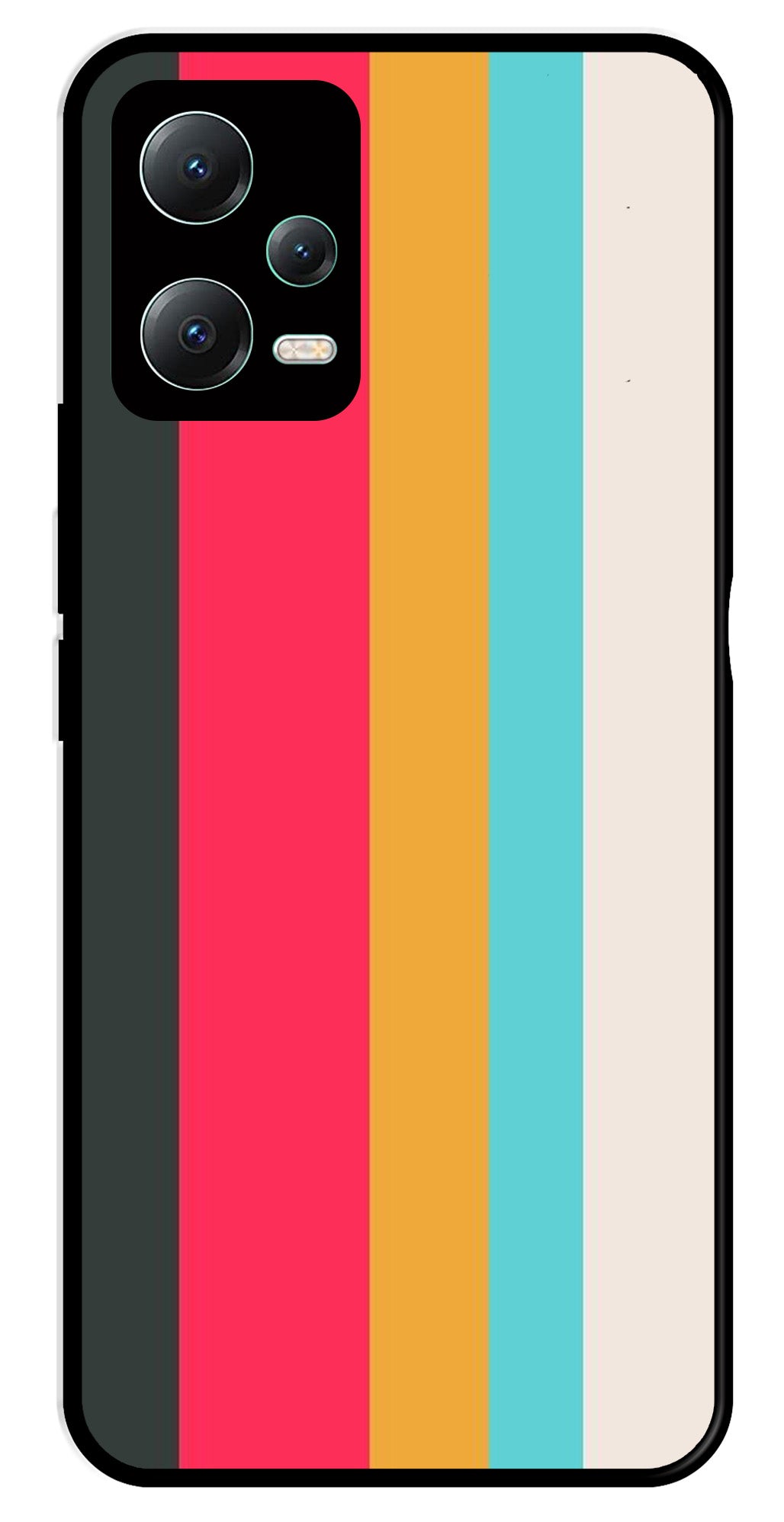 Muted Rainbow Metal Mobile Case for Redmi Note 12 Pro Plus 5G   (Design No -31)