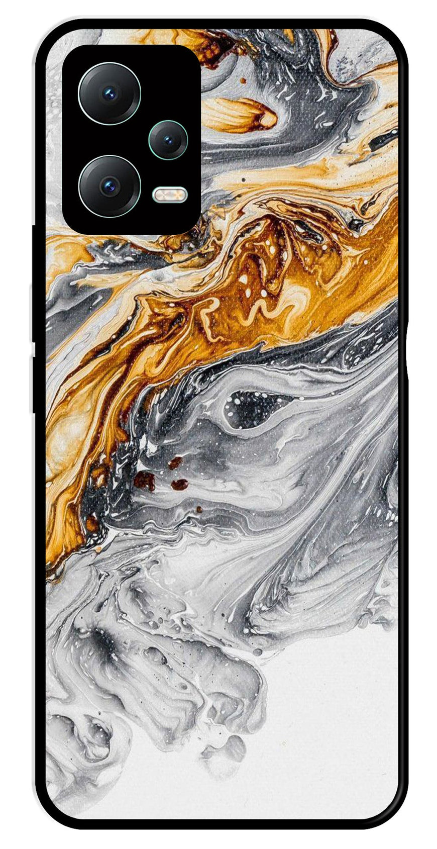Marble Pattern Metal Mobile Case for Redmi Note 12 Pro 5G   (Design No -36)