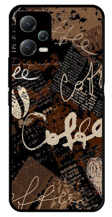 Coffee Pattern Metal Mobile Case for Redmi Note 12 Pro 5G