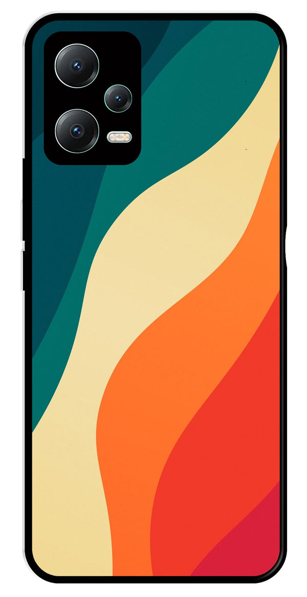 Muted Rainbow Metal Mobile Case for Redmi Note 12 5G   (Design No -39)