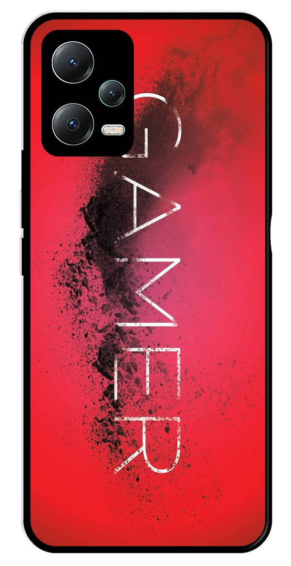 Gamer Pattern Metal Mobile Case for Poco X5 5G   (Design No -41)