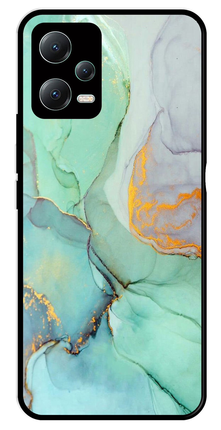 Marble Design Metal Mobile Case for Redmi Note 12 Pro 5G   (Design No -46)