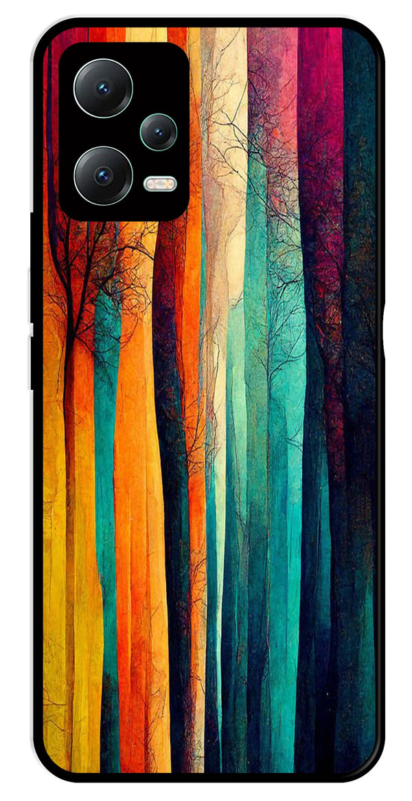 Modern Art Colorful Metal Mobile Case for Redmi Note 12 5G   (Design No -47)