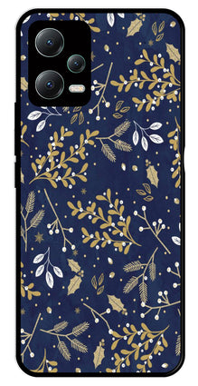 Floral Pattern  Metal Mobile Case for Redmi Note 12 5G