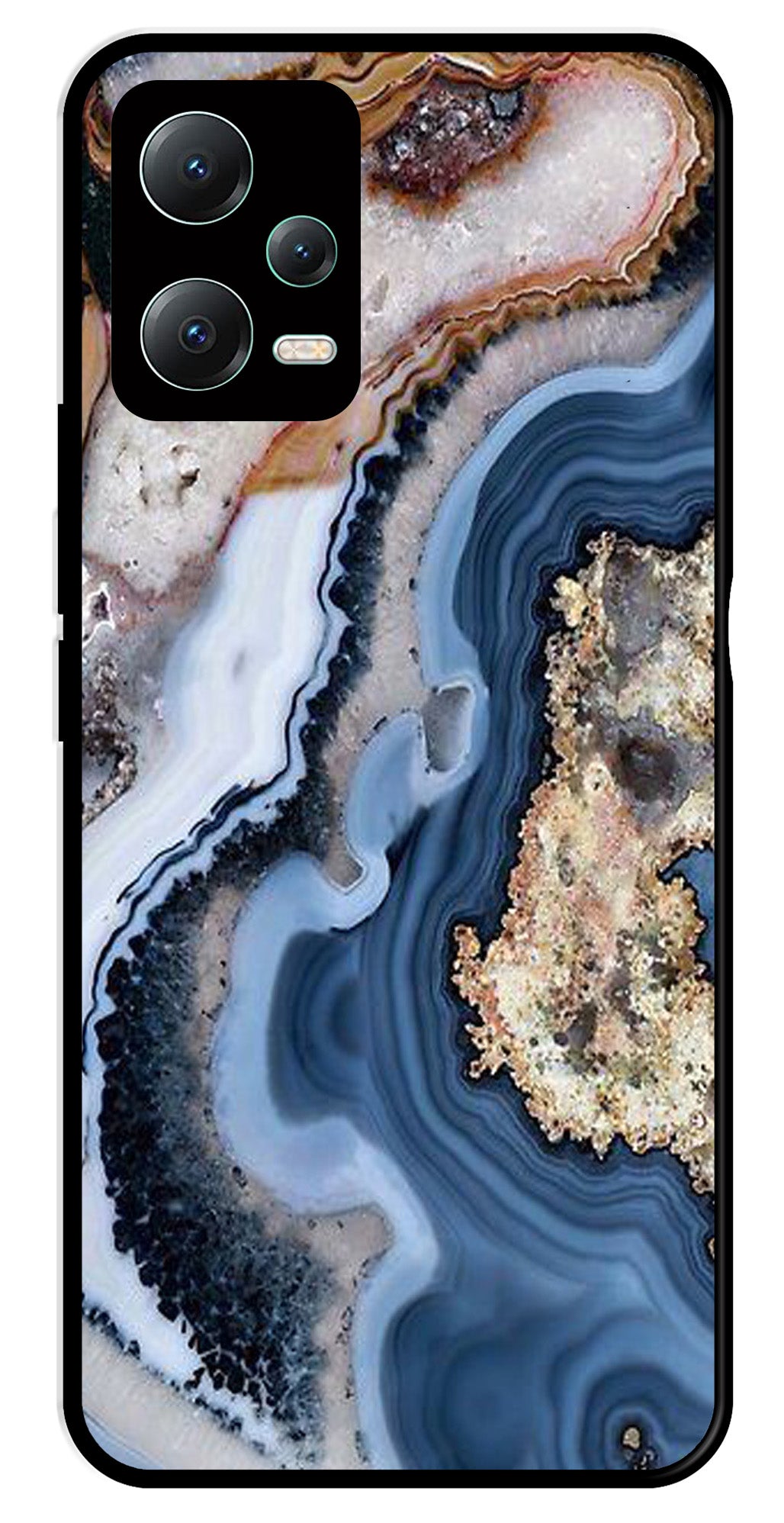 Marble Design Metal Mobile Case for Redmi Note 12 Pro Plus 5G   (Design No -53)