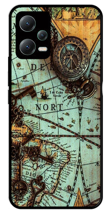 Map Design Metal Mobile Case for Redmi Note 12 5G