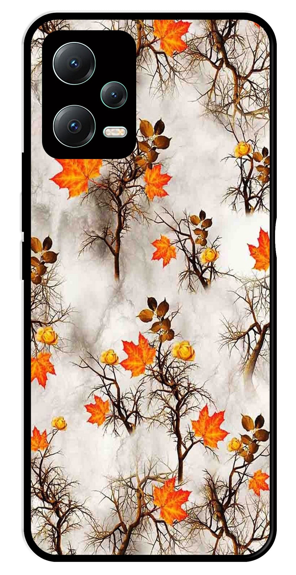 Autumn leaves Metal Mobile Case for Redmi Note 12 Pro Plus 5G   (Design No -55)