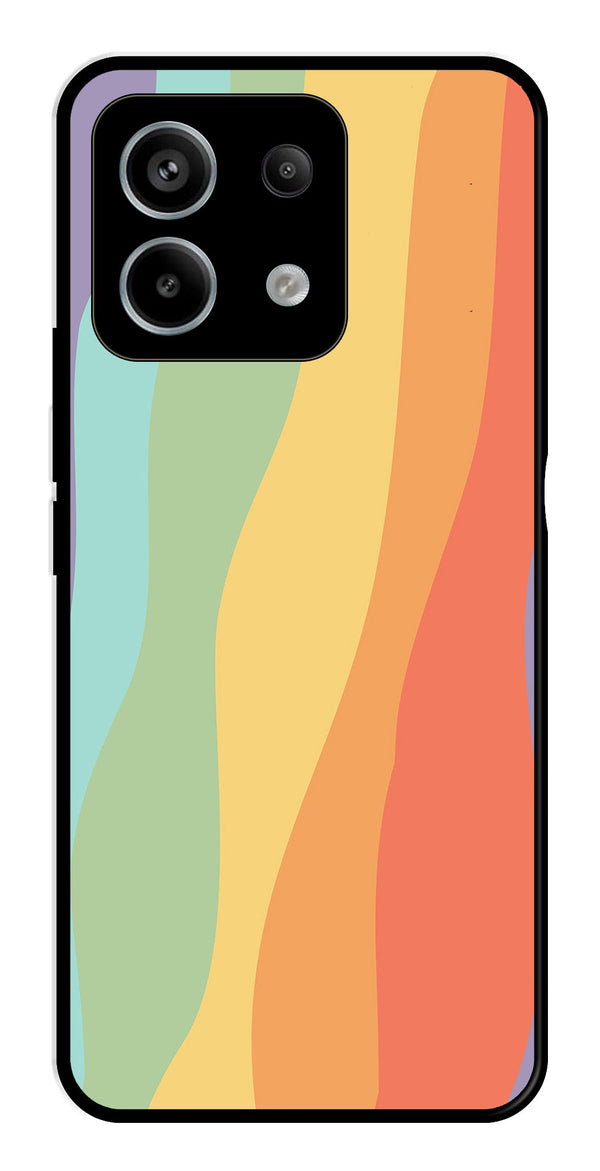 Muted Rainbow Metal Mobile Case for Redmi Note 13 5G   (Design No -02)