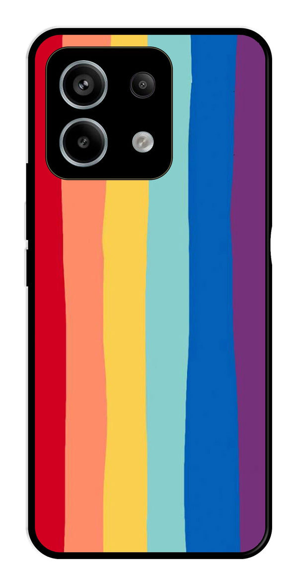 Rainbow MultiColor Metal Mobile Case for Redmi Note 13 5G   (Design No -03)
