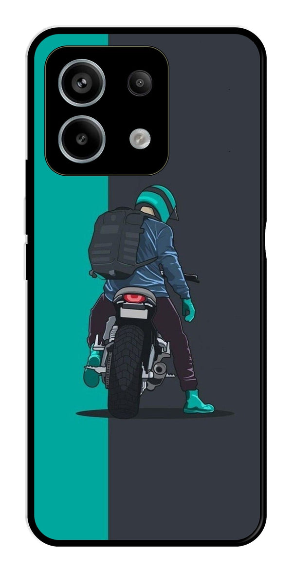 Bike Lover Metal Mobile Case for Redmi Note 13 5G   (Design No -05)