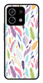 Colorful Feathers Metal Mobile Case for Redmi Note 13 Pro 5G   (Design No -06)