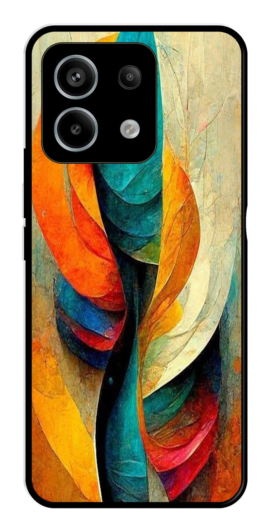 Modern Art Metal Mobile Case for Redmi Note 13 5G   (Design No -11)