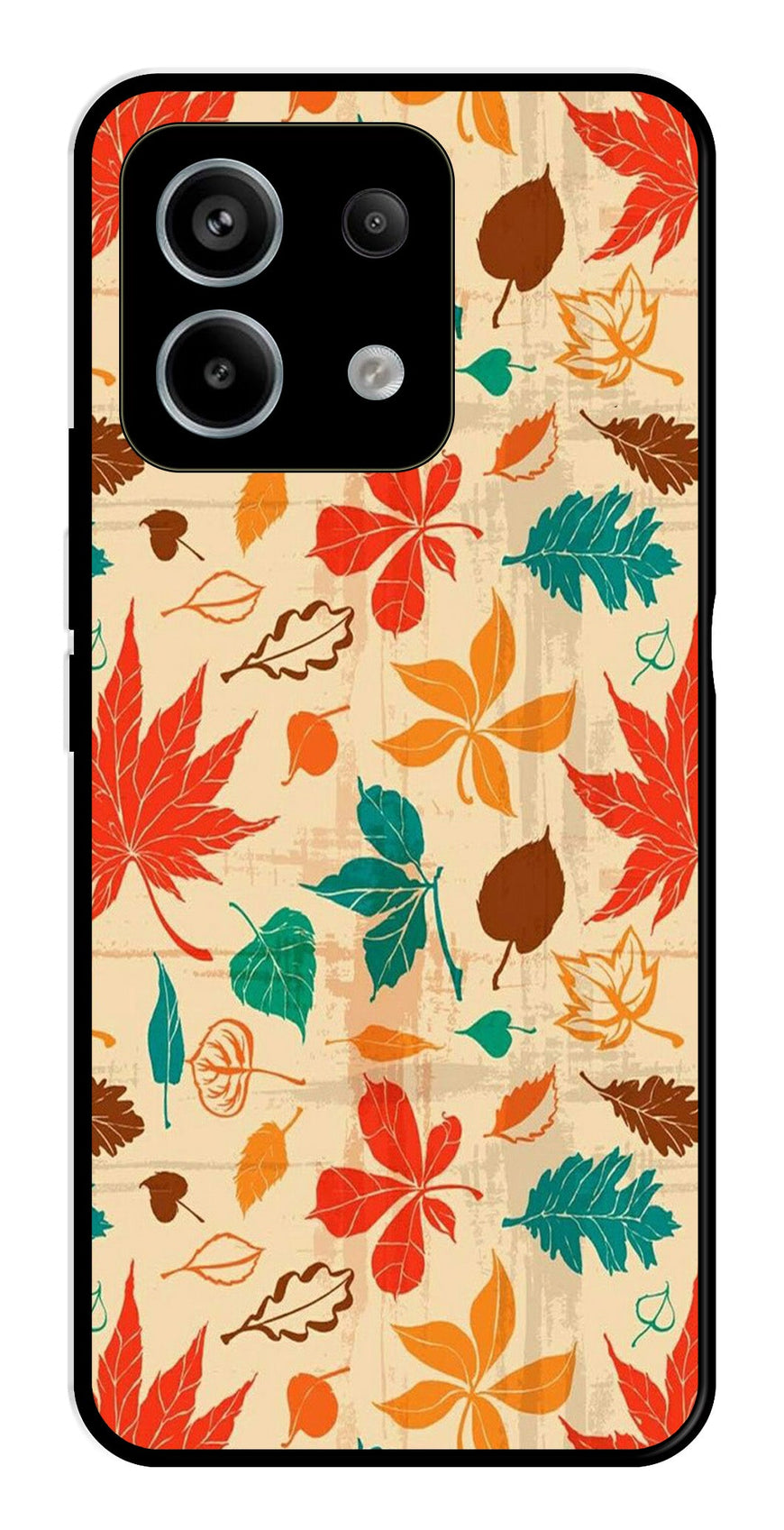 Leafs Design Metal Mobile Case for Redmi Note 13 5G   (Design No -14)