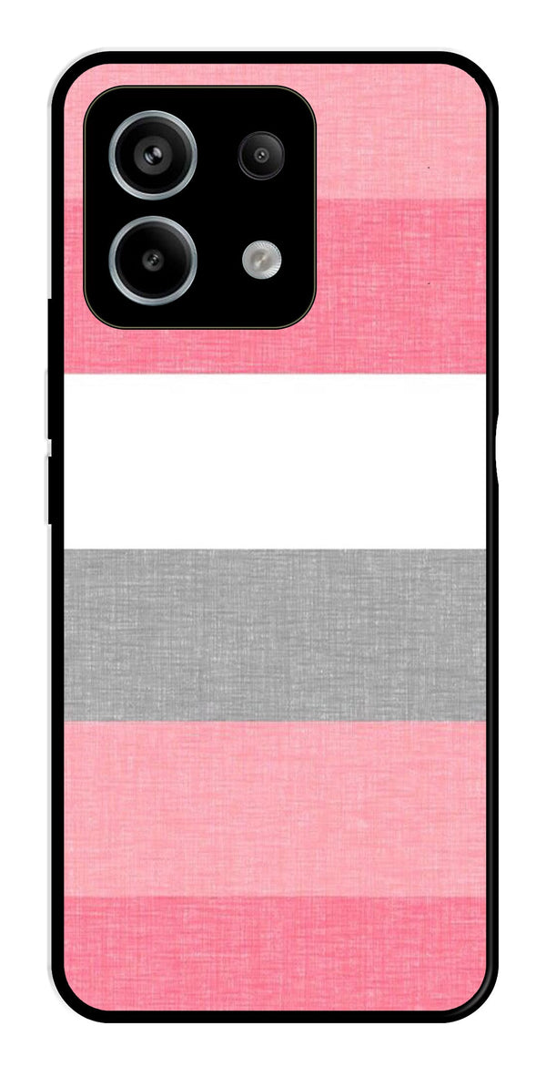 Pink Pattern Metal Mobile Case for Redmi Note 13 5G   (Design No -23)
