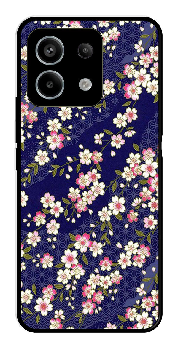 Flower Design Metal Mobile Case for Redmi Note 13 5G   (Design No -25)