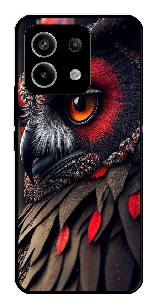Owl Design Metal Mobile Case for Redmi Note 13 5G   (Design No -26)