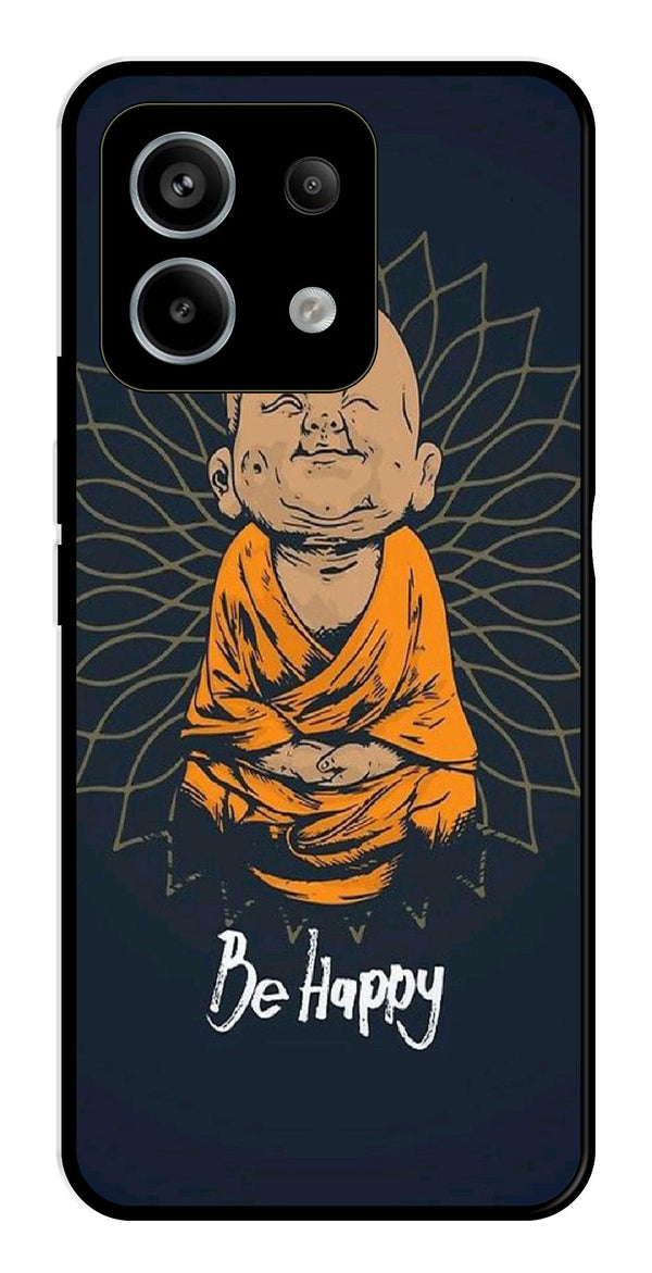 Be Happy Metal Mobile Case for Redmi Note 13 Pro 5G   (Design No -27)