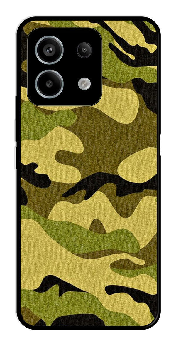 Army Pattern Metal Mobile Case for Redmi Note 13 5G   (Design No -35)
