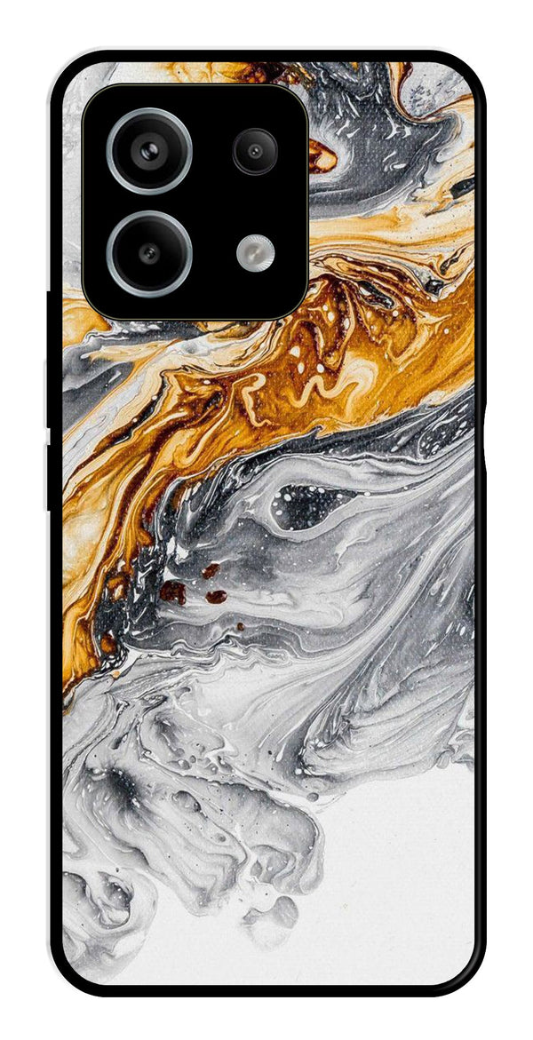 Marble Pattern Metal Mobile Case for Redmi Note 13 5G   (Design No -36)