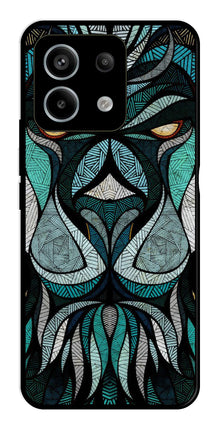 Lion Pattern Metal Mobile Case for Redmi Note 13 5G