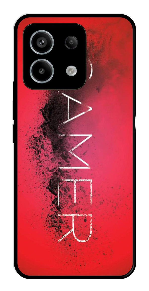 Gamer Pattern Metal Mobile Case for Redmi Note 13 5G   (Design No -41)