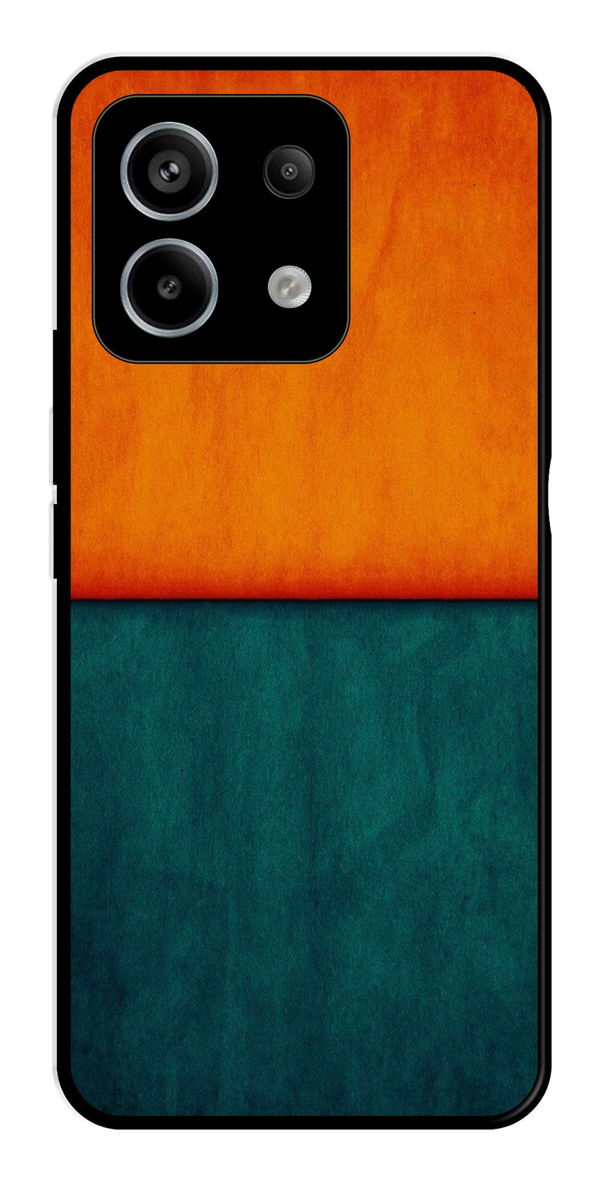 Orange Green Pattern Metal Mobile Case for Redmi Note 13 5G   (Design No -45)