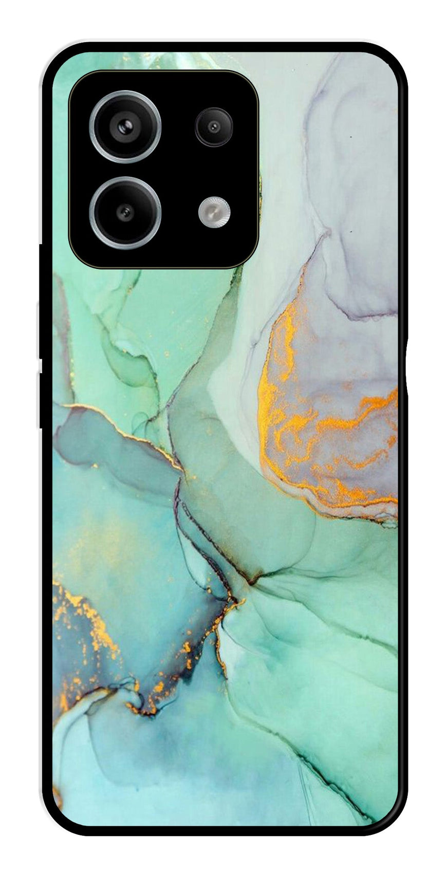 Marble Design Metal Mobile Case for Redmi Note 13 Pro 5G   (Design No -46)