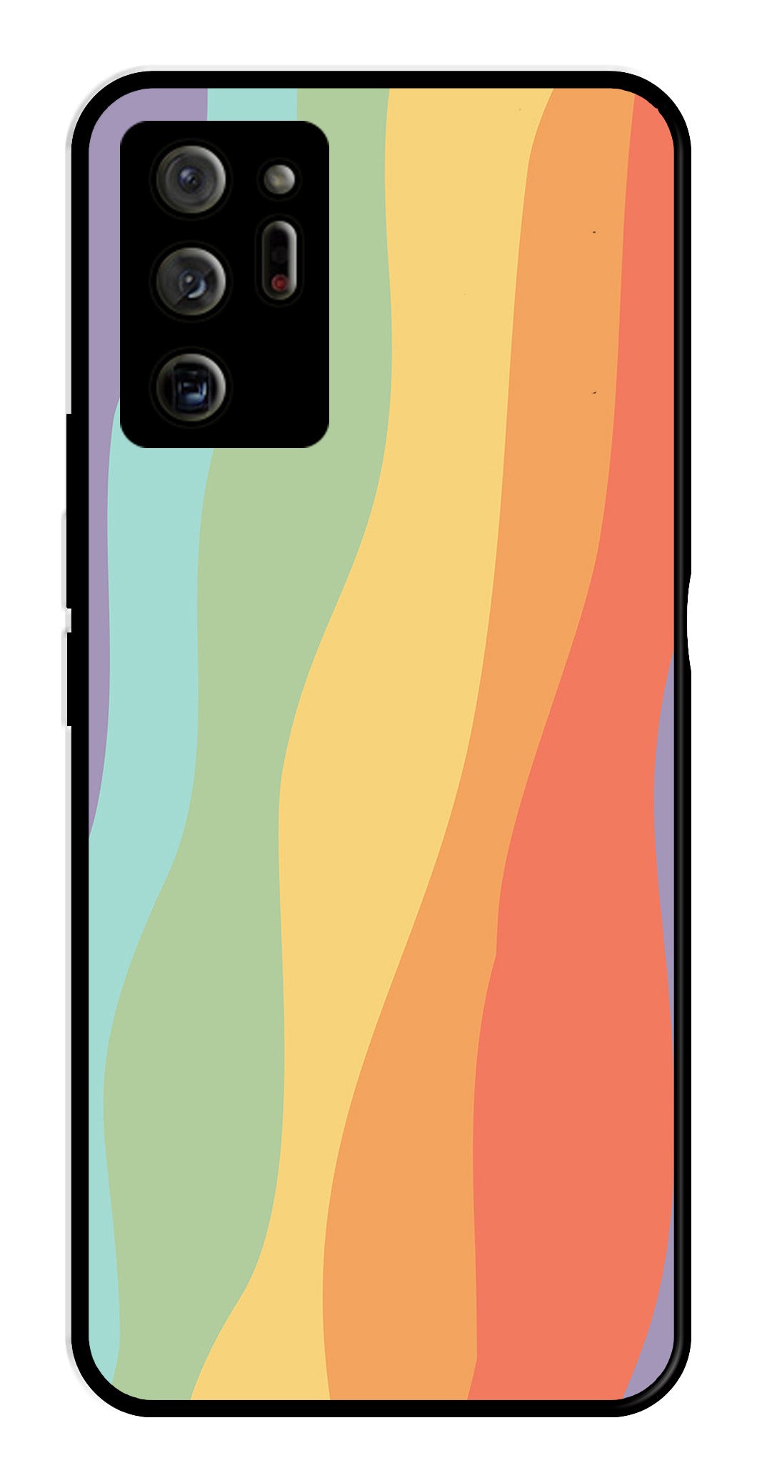 Muted Rainbow Metal Mobile Case for Samsung Galaxy Note 20 Ultra   (Design No -02)