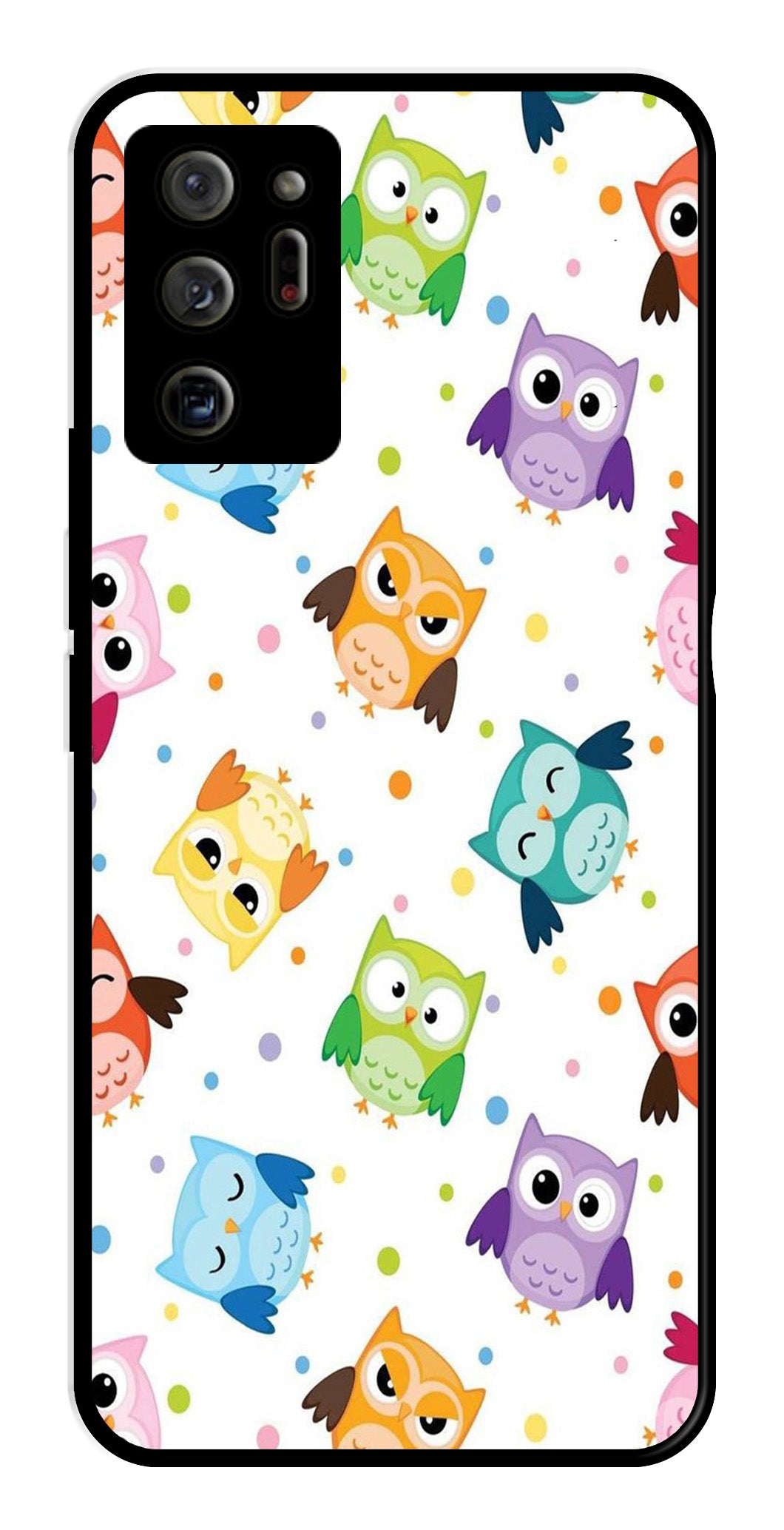 Owls Pattern Metal Mobile Case for Samsung Galaxy Note 20 Ultra   (Design No -20)