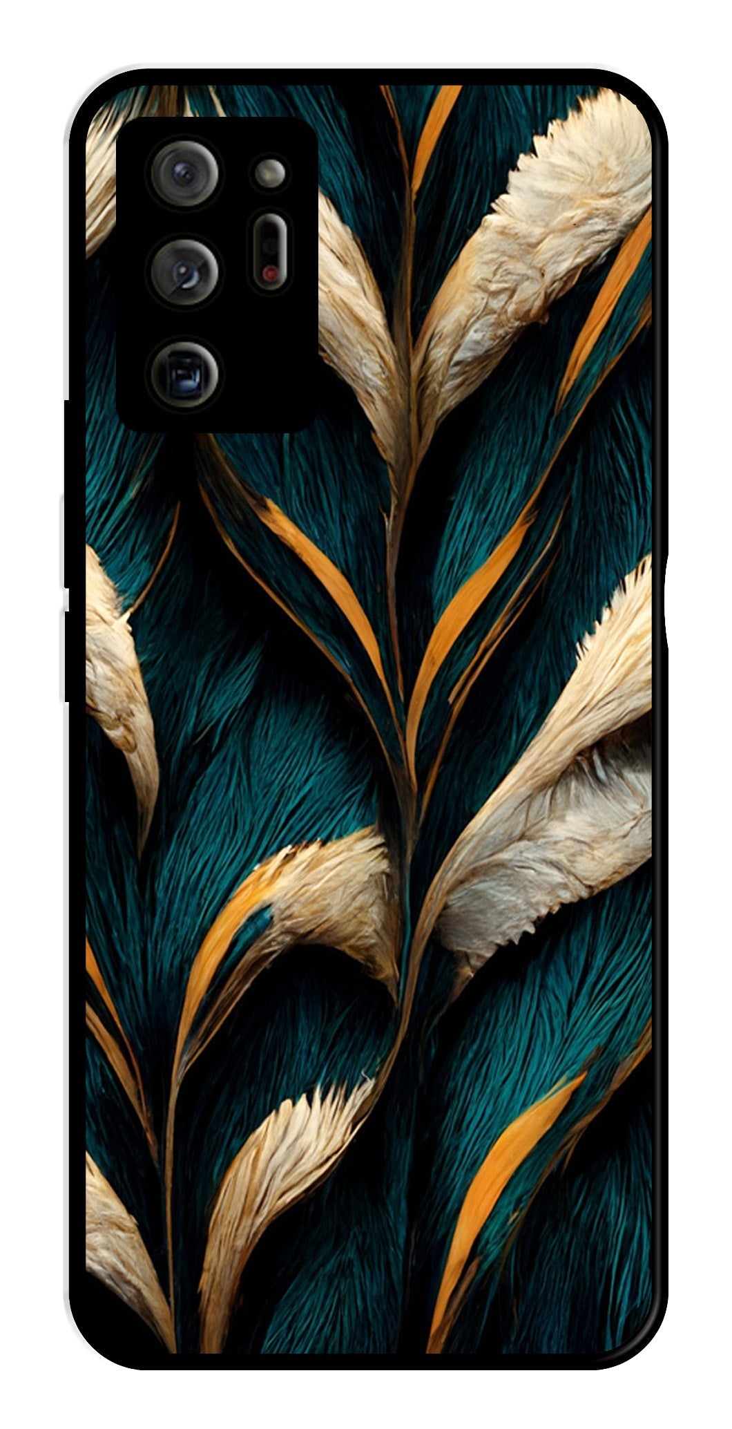 Feathers Metal Mobile Case for Samsung Galaxy Note 20 Ultra   (Design No -30)
