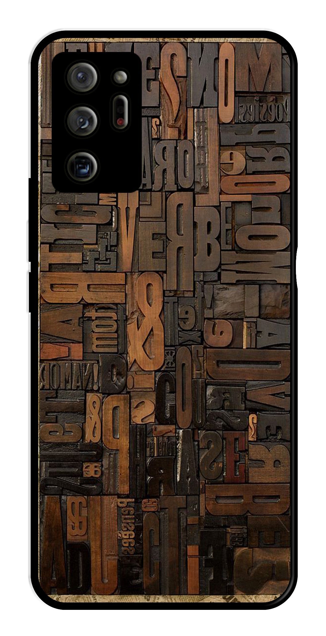Alphabets Metal Mobile Case for Samsung Galaxy Note 20 Ultra   (Design No -32)