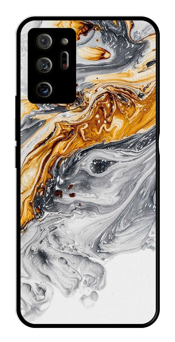 Marble Pattern Metal Mobile Case for Samsung Galaxy Note 20 Ultra   (Design No -36)