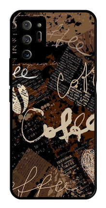 Coffee Pattern Metal Mobile Case for Samsung Galaxy Note 20 Ultra