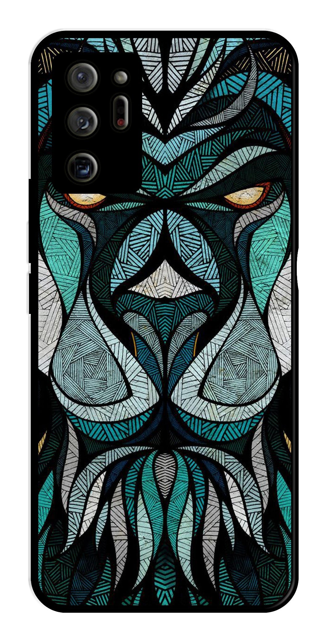 Lion Pattern Metal Mobile Case for Samsung Galaxy Note 20 Ultra   (Design No -40)