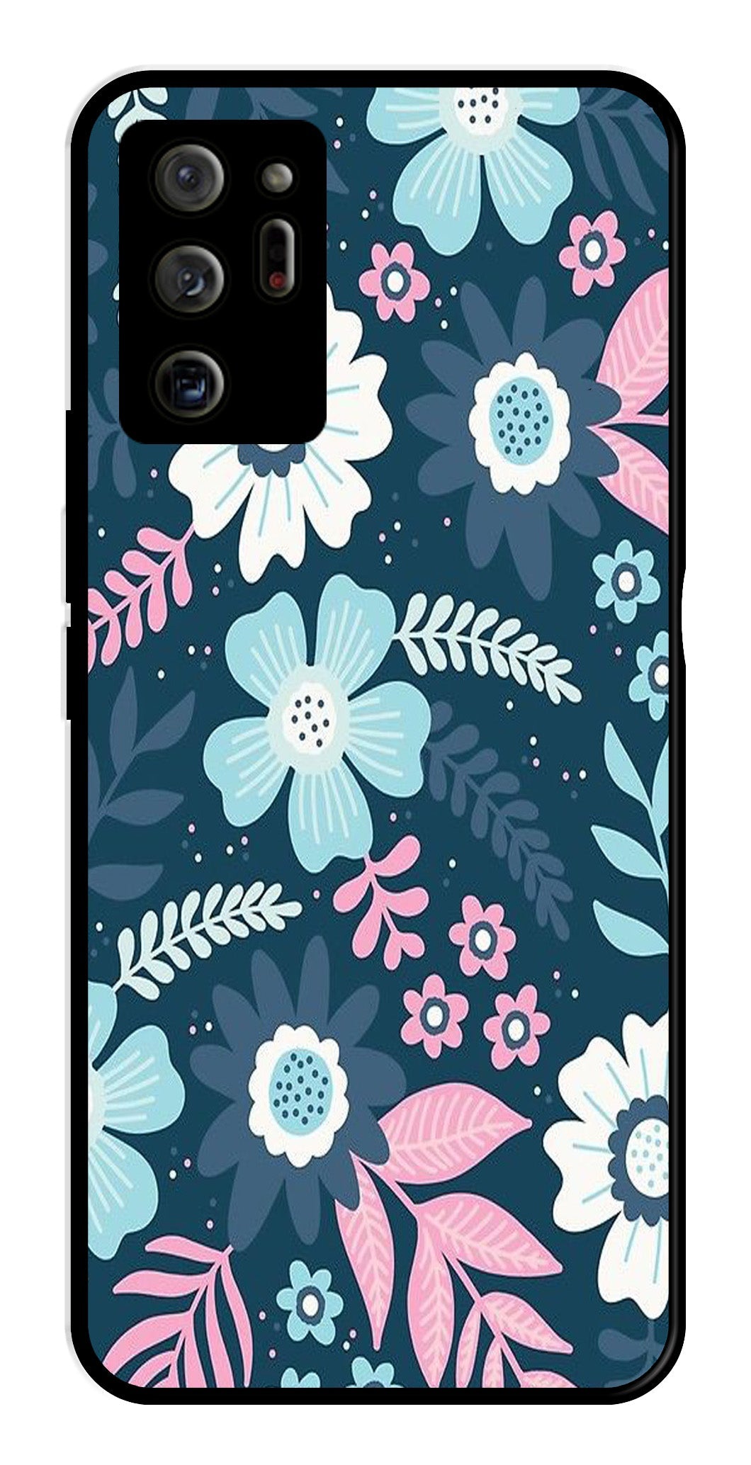 Flower Leaves Design Metal Mobile Case for Samsung Galaxy Note 20 Ultra   (Design No -50)