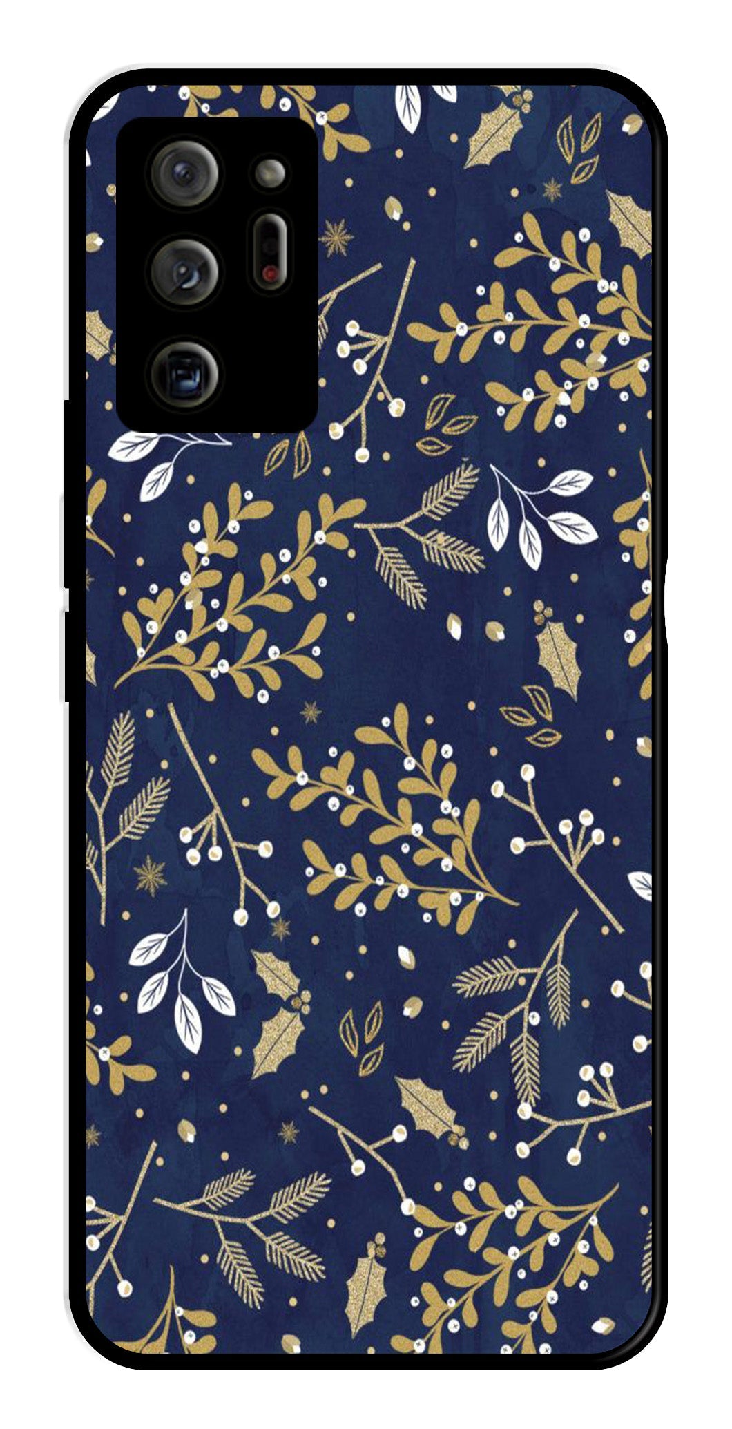 Floral Pattern  Metal Mobile Case for Samsung Galaxy Note 20 Ultra   (Design No -52)