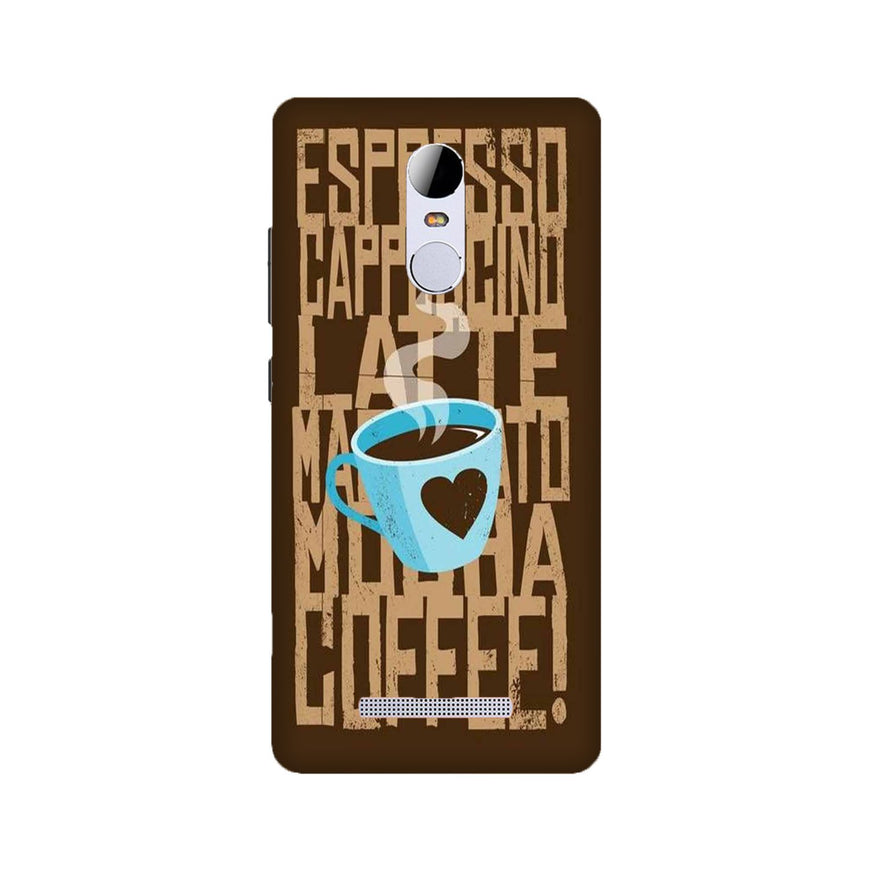 Love Coffee Mobile Back Case for Redmi Note 3  (Design - 351)