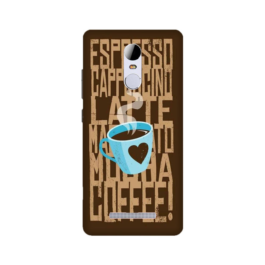 Love Coffee Mobile Back Case for Redmi Note 3  (Design - 351)
