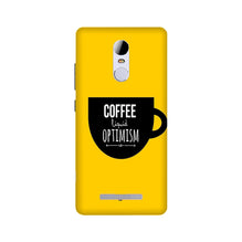 Coffee Optimism Mobile Back Case for Redmi Note 3  (Design - 353)