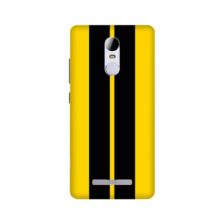 Black Yellow Pattern Mobile Back Case for Redmi Note 3  (Design - 377)