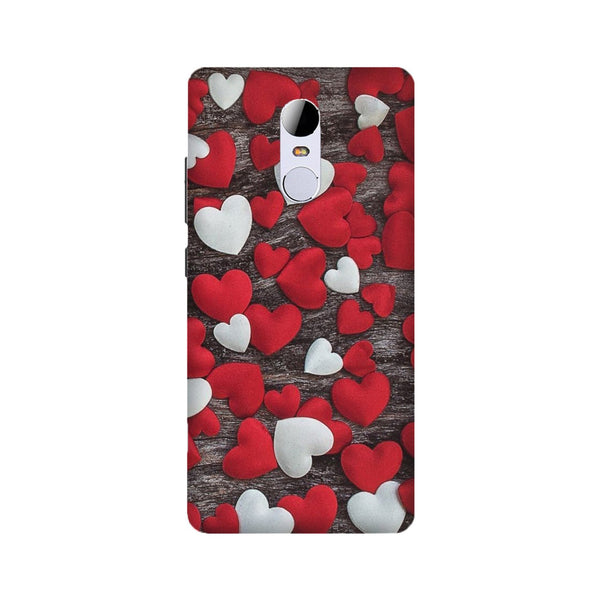 Red White Hearts Case for Redmi Note 4  (Design - 105)