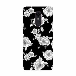 White flowers Black Background Case for Redmi Note 4